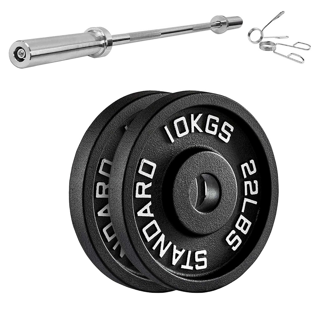 Olympic Cast Iron Weight Plates – Matte Black Deep‑Dish Design, 2″ Hole, Heavy-Duty Build for Barbell Training, Home Gym & Strength Workouts