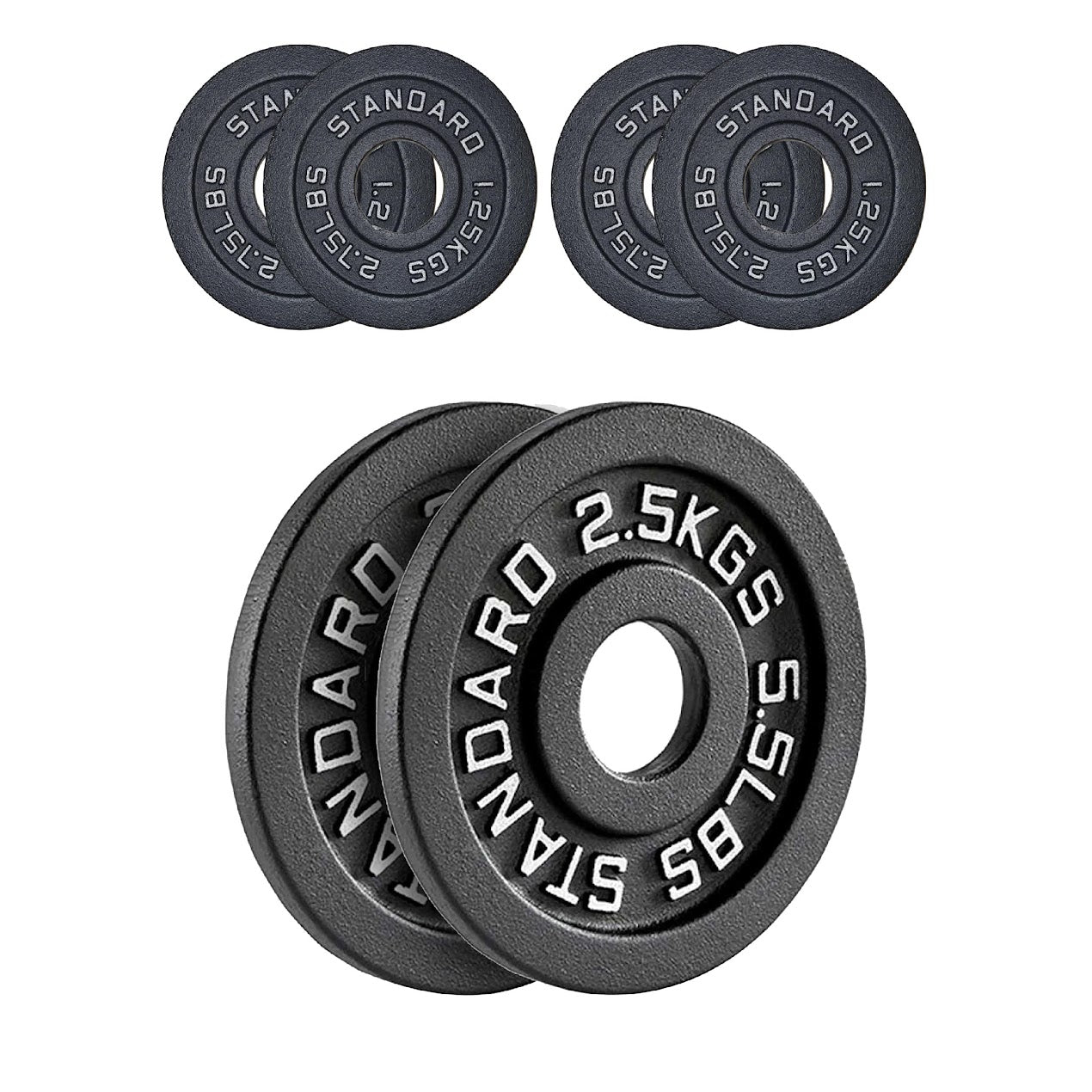 Olympic Cast Iron Weight Plates – Matte Black Deep‑Dish Design, 2″ Hole, Heavy-Duty Build for Barbell Training, Home Gym & Strength Workouts