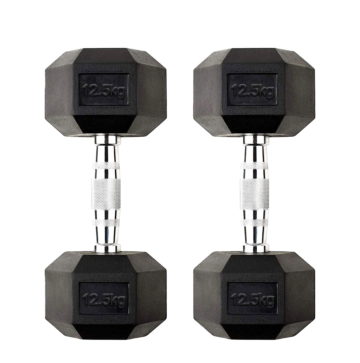 Hex Dumbbells 2.5kg-60kg Pairs & Sets – Rubber-Coated, Anti-Roll Weights with Rack Option – Strength Training for Home Gym or Studio Use