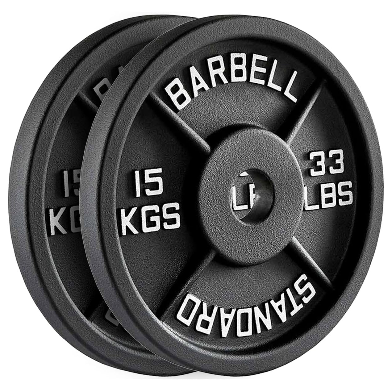 Olympic Cast Iron Weight Plates – Matte Black Deep‑Dish Design, 2″ Hole, Heavy-Duty Build for Barbell Training, Home Gym & Strength Workouts