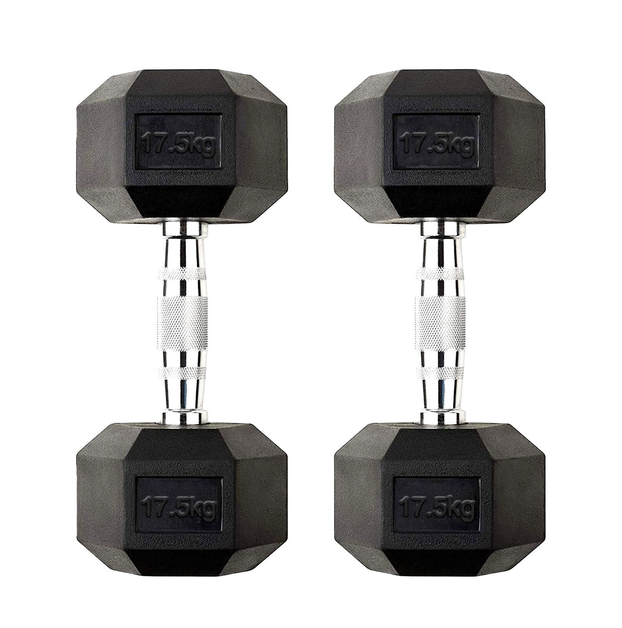Hex Dumbbells 2.5kg-60kg Pairs & Sets – Rubber-Coated, Anti-Roll Weights with Rack Option – Strength Training for Home Gym or Studio Use