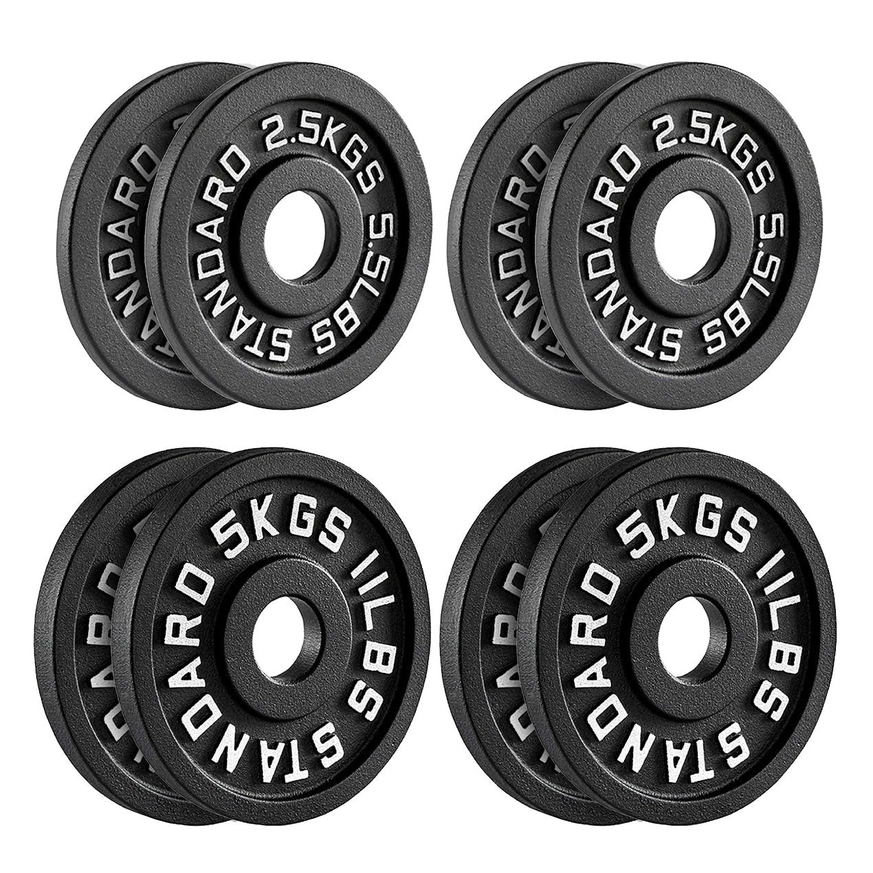 Olympic Cast Iron Weight Plates – Matte Black Deep‑Dish Design, 2″ Hole, Heavy-Duty Build for Barbell Training, Home Gym & Strength Workouts