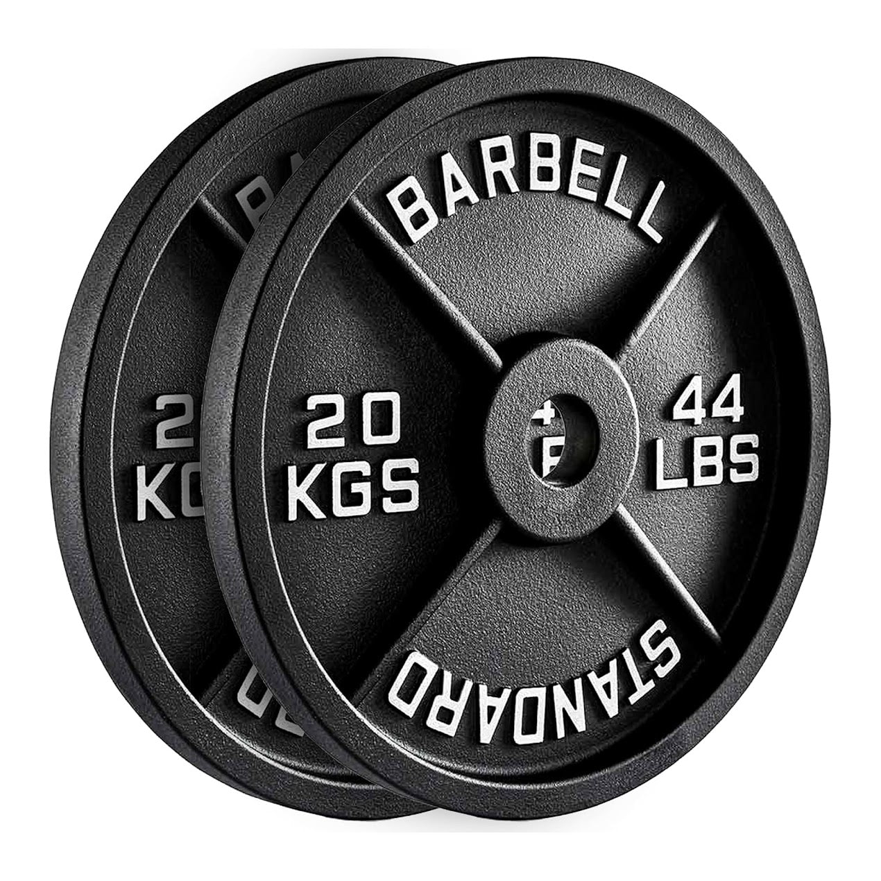 Olympic Cast Iron Weight Plates – Matte Black Deep‑Dish Design, 2″ Hole, Heavy-Duty Build for Barbell Training, Home Gym & Strength Workouts