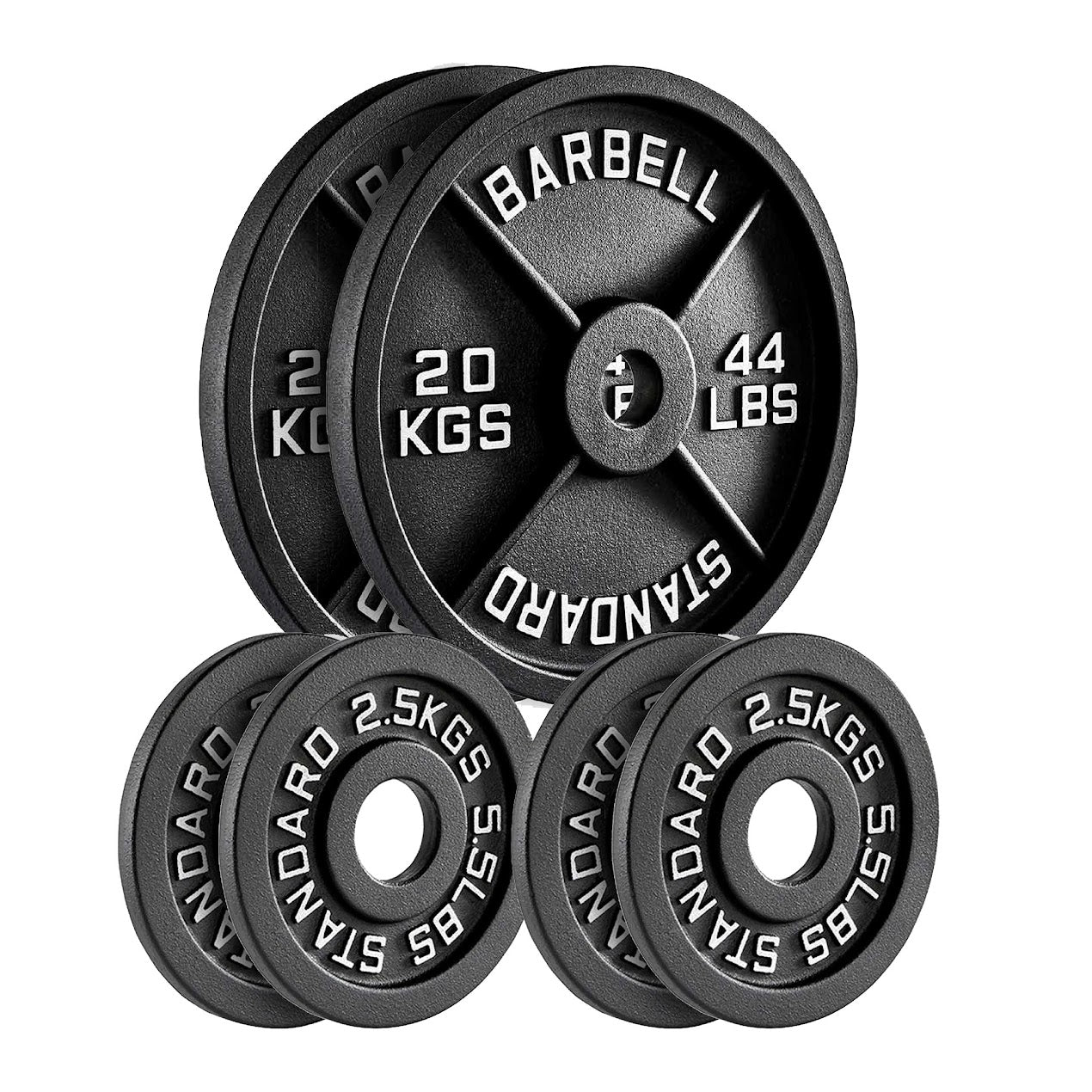 Olympic Cast Iron Weight Plates – Matte Black Deep‑Dish Design, 2″ Hole, Heavy-Duty Build for Barbell Training, Home Gym & Strength Workouts