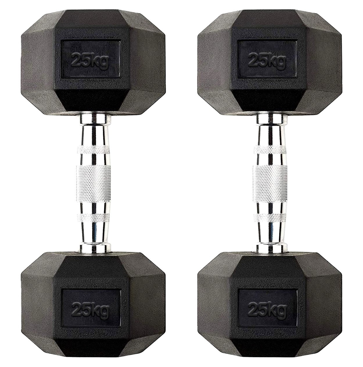 Hex Dumbbells 2.5kg-60kg Pairs & Sets – Rubber-Coated, Anti-Roll Weights with Rack Option – Strength Training for Home Gym or Studio Use