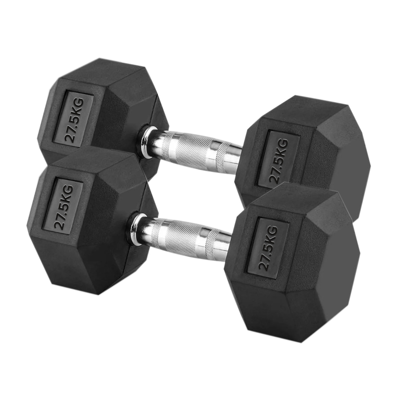 Hex Dumbbells 2.5kg-60kg Pairs & Sets – Rubber-Coated, Anti-Roll Weights with Rack Option – Strength Training for Home Gym or Studio Use