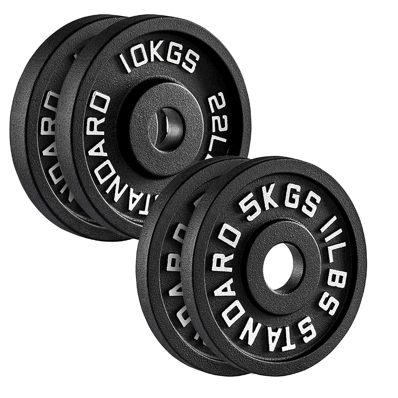 Olympic Cast Iron Weight Plates – Matte Black Deep‑Dish Design, 2″ Hole, Heavy-Duty Build for Barbell Training, Home Gym & Strength Workouts