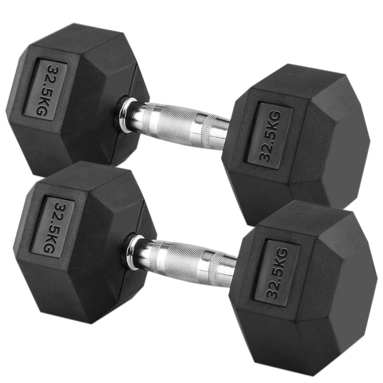 Hex Dumbbells 2.5kg-60kg Pairs & Sets – Rubber-Coated, Anti-Roll Weights with Rack Option – Strength Training for Home Gym or Studio Use