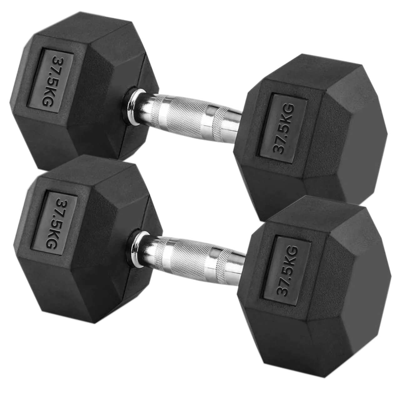 Hex Dumbbells 2.5kg-60kg Pairs & Sets – Rubber-Coated, Anti-Roll Weights with Rack Option – Strength Training for Home Gym or Studio Use