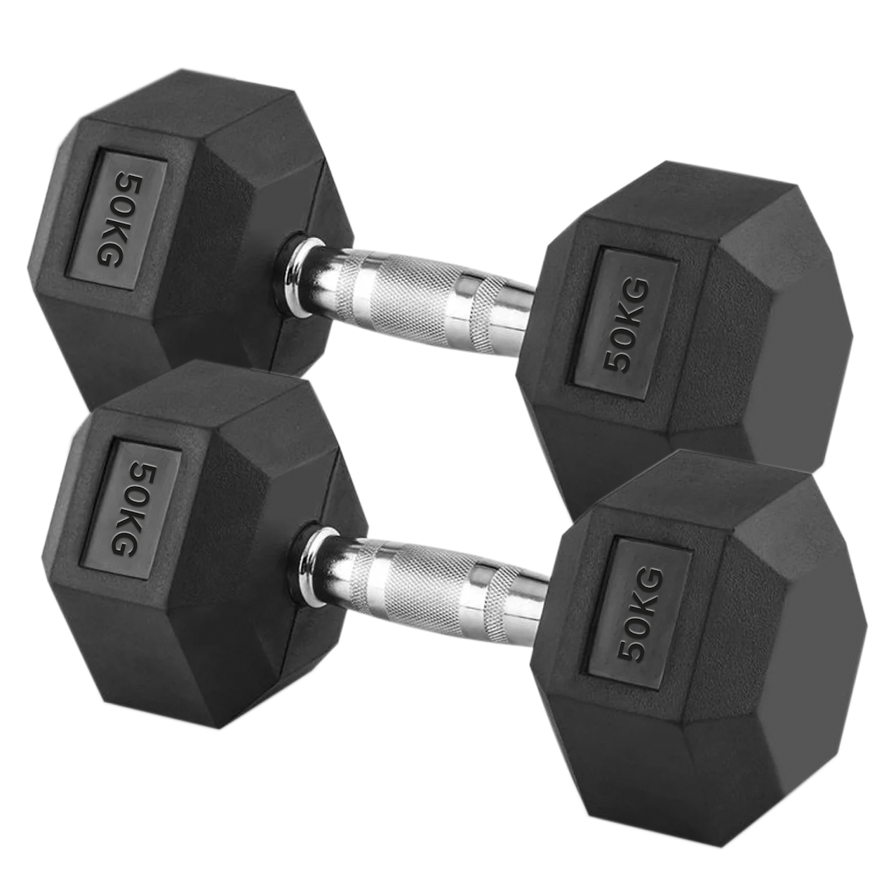 Hex Dumbbells 2.5kg-60kg Pairs & Sets – Rubber-Coated, Anti-Roll Weights with Rack Option – Strength Training for Home Gym or Studio Use