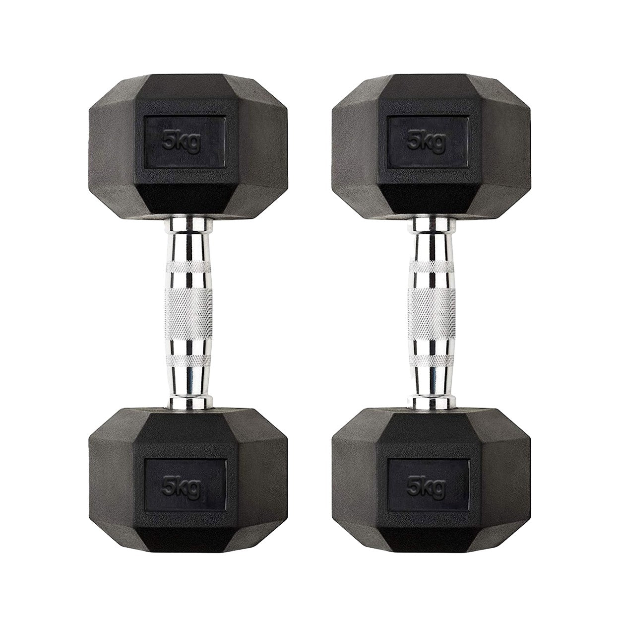 Hex Dumbbells 2.5kg-60kg Pairs & Sets – Rubber-Coated, Anti-Roll Weights with Rack Option – Strength Training for Home Gym or Studio Use