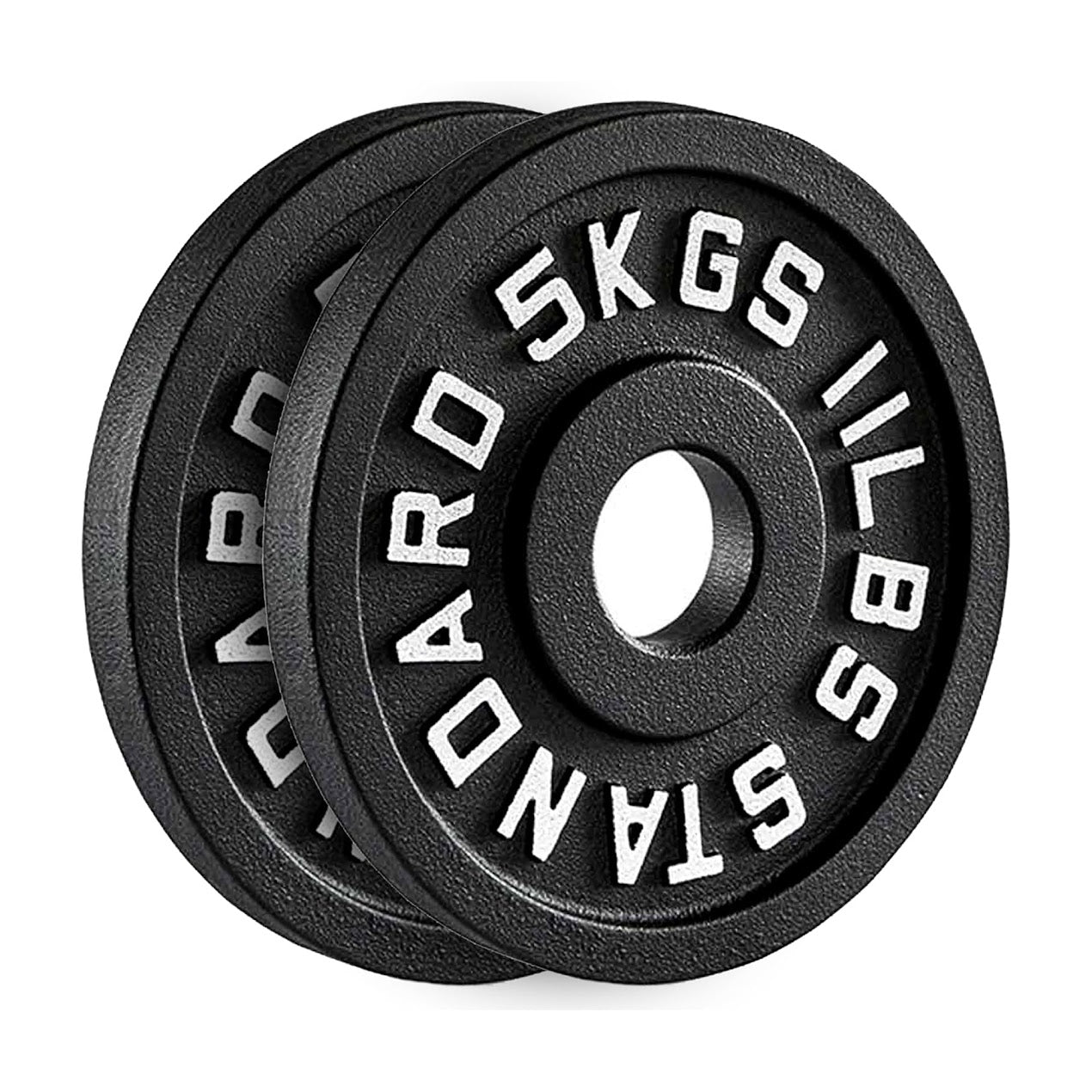 Olympic Cast Iron Weight Plates – Matte Black Deep‑Dish Design, 2″ Hole, Heavy-Duty Build for Barbell Training, Home Gym & Strength Workouts