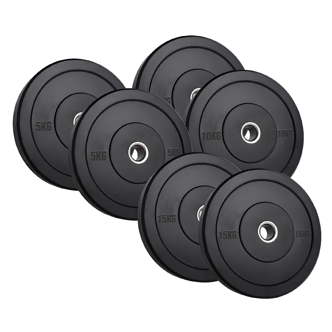 Premium Olympic Rubber Bumper Weight Plates – Low Bounce, 2″ Steel Core, 5–25 kg Pairs & Sets for Silent Strength Training in Home Gyms