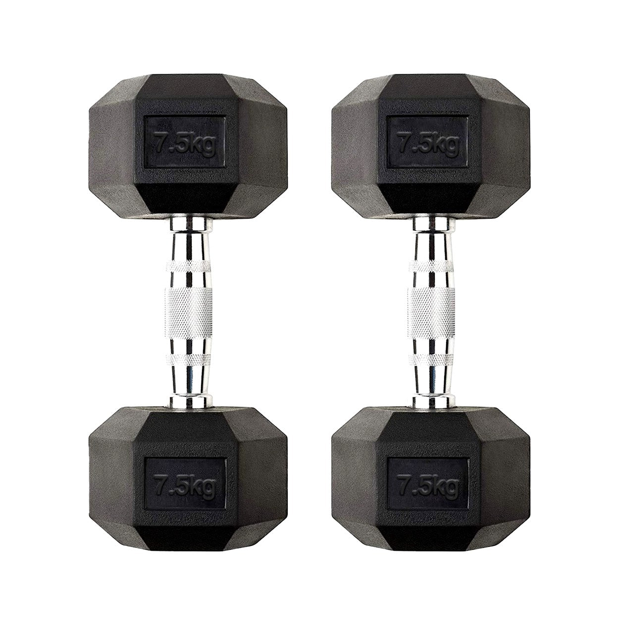 Hex Dumbbells 2.5kg-60kg Pairs & Sets – Rubber-Coated, Anti-Roll Weights with Rack Option – Strength Training for Home Gym or Studio Use