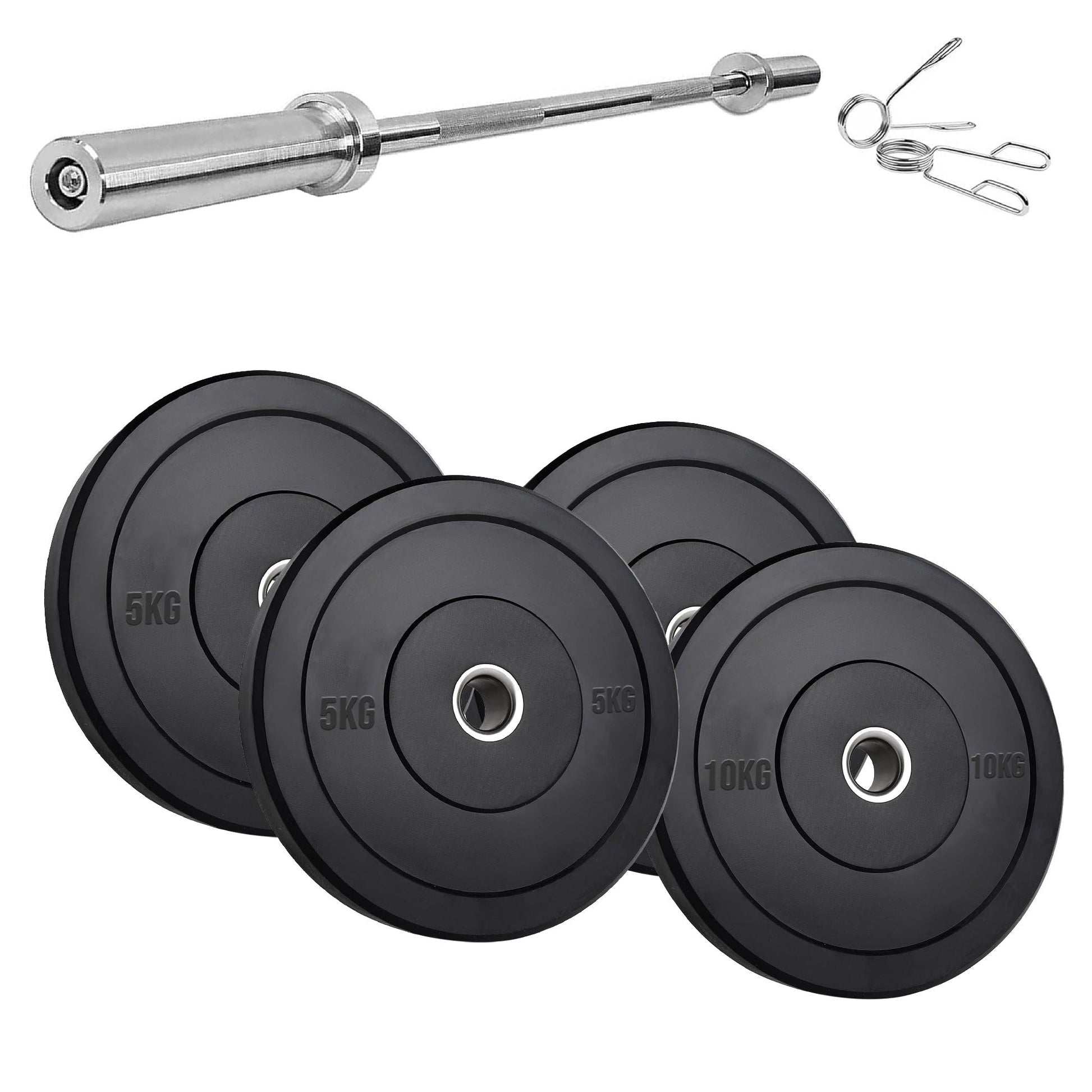 Premium Olympic Rubber Bumper Weight Plates – Low Bounce, 2″ Steel Core, 5–25 kg Pairs & Sets for Silent Strength Training in Home Gyms