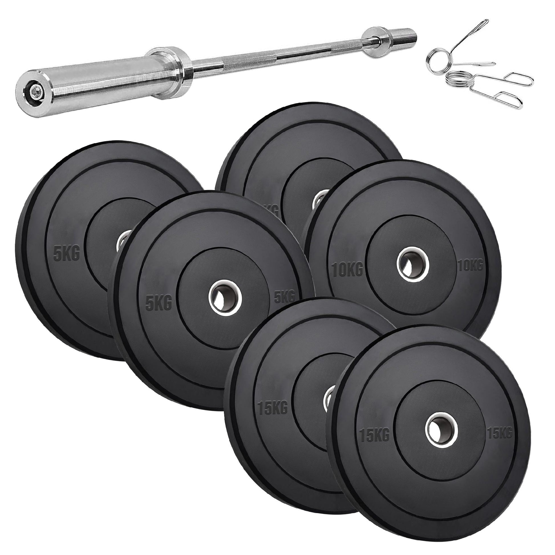 Premium Olympic Rubber Bumper Weight Plates – Low Bounce, 2″ Steel Core, 5–25 kg Pairs & Sets for Silent Strength Training in Home Gyms