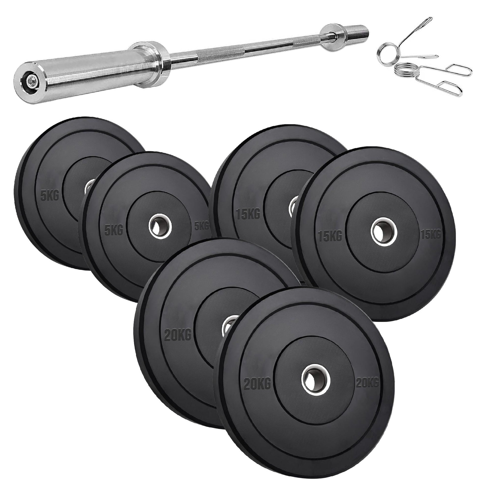 Premium Olympic Rubber Bumper Weight Plates – Low Bounce, 2″ Steel Core, 5–25 kg Pairs & Sets for Silent Strength Training in Home Gyms