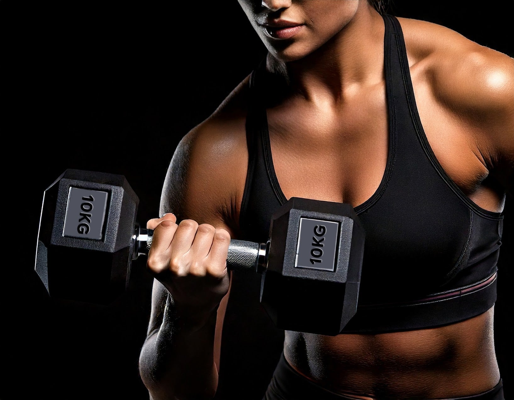 Hex Dumbbells 2.5kg-60kg Pairs & Sets – Rubber-Coated, Anti-Roll Weights with Rack Option – Strength Training for Home Gym or Studio Use