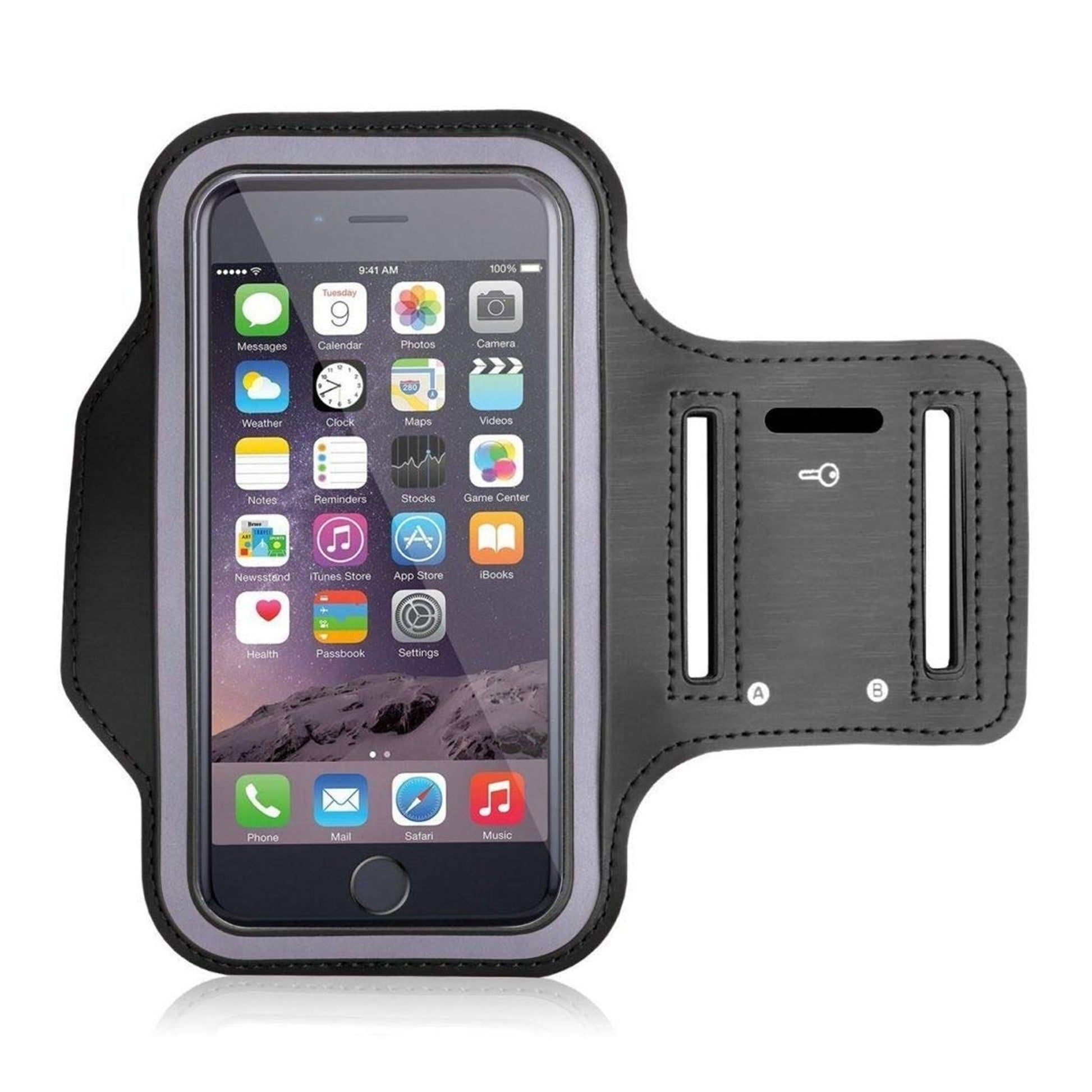 Waterproof Reflective Running Phone Armband – Elastic Fit, Touchscreen Access, Fits Phones up to 7″ for Home Gym & Outdoor Fitness