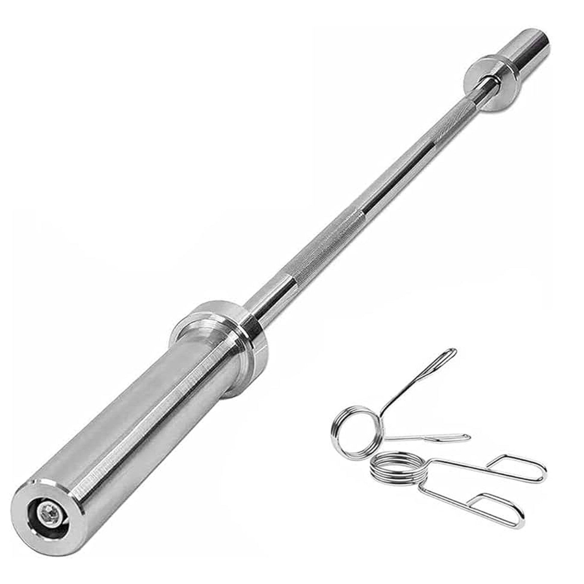 Heavy Duty Olympic Weightlifting Barbell – Premium Chrome Coat, Dual-Rated, Spring-Collar Set – 7‑ft Multipurpose Bar for Squat, Bench, Deadlift in Home Gym