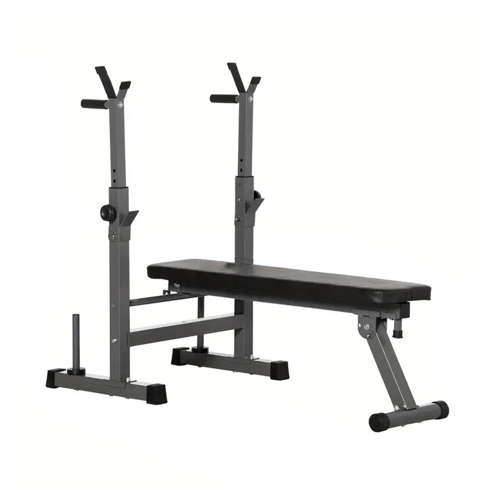 Premium Foldable Weight Bench with Integrated Dip Bars & Barbell Rack – Heavy-Duty Steel Frame, Adjustable Angles for Full-Body Home Gym Training