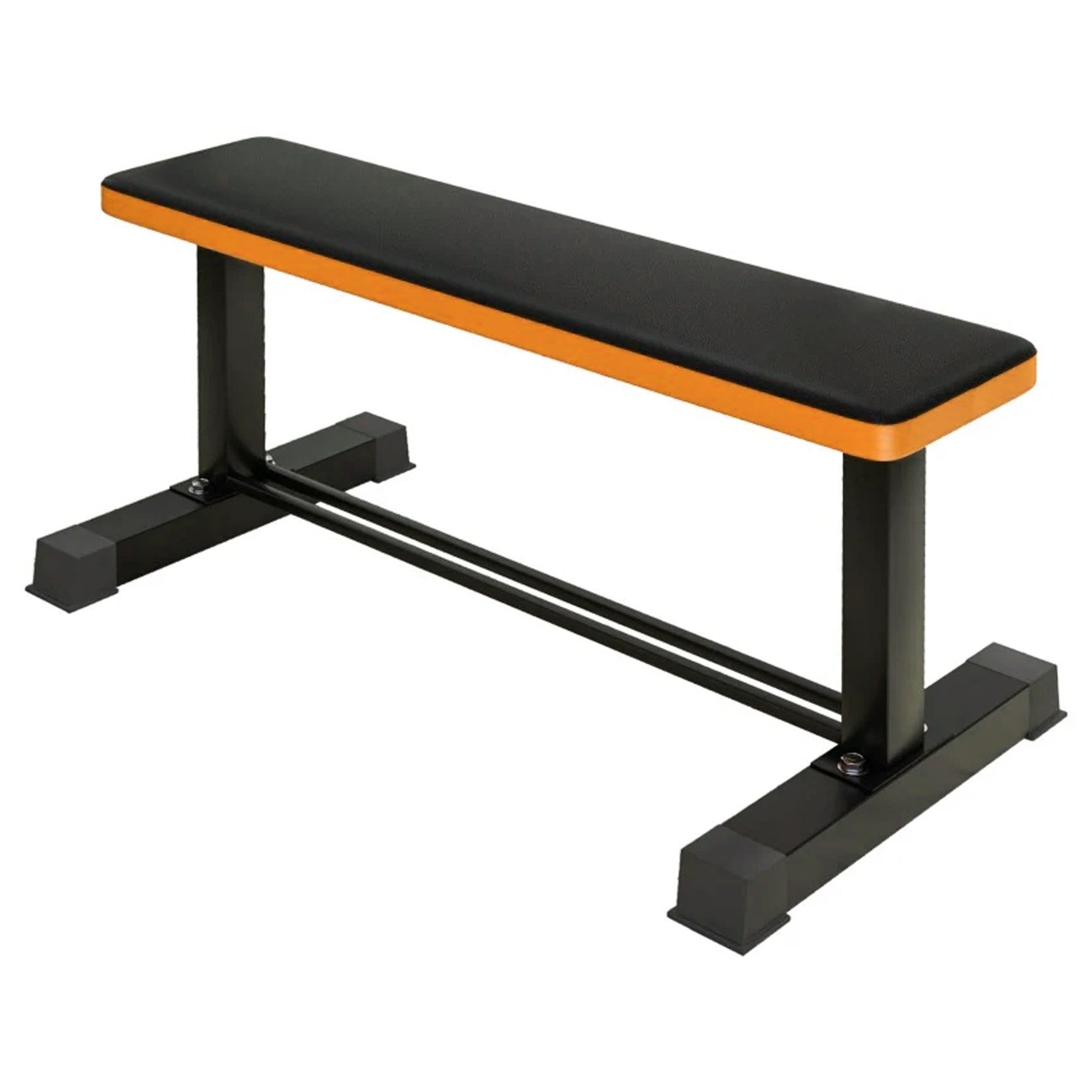 Strength Training Flat Bench with Dumbbell Storage – Heavy Steel Frame, Non-Slip Padding, Ideal for Bench Press & Home Workouts