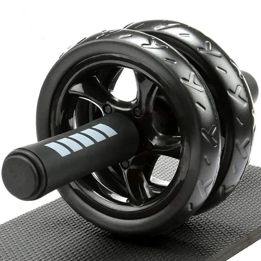 Dual-Wheel Ab Roller with Comfort Foam Grips & Cushioned Knee Pad – Home Gym Core Trainer for Abs, Obliques, and Back – Compact Fitness Gear