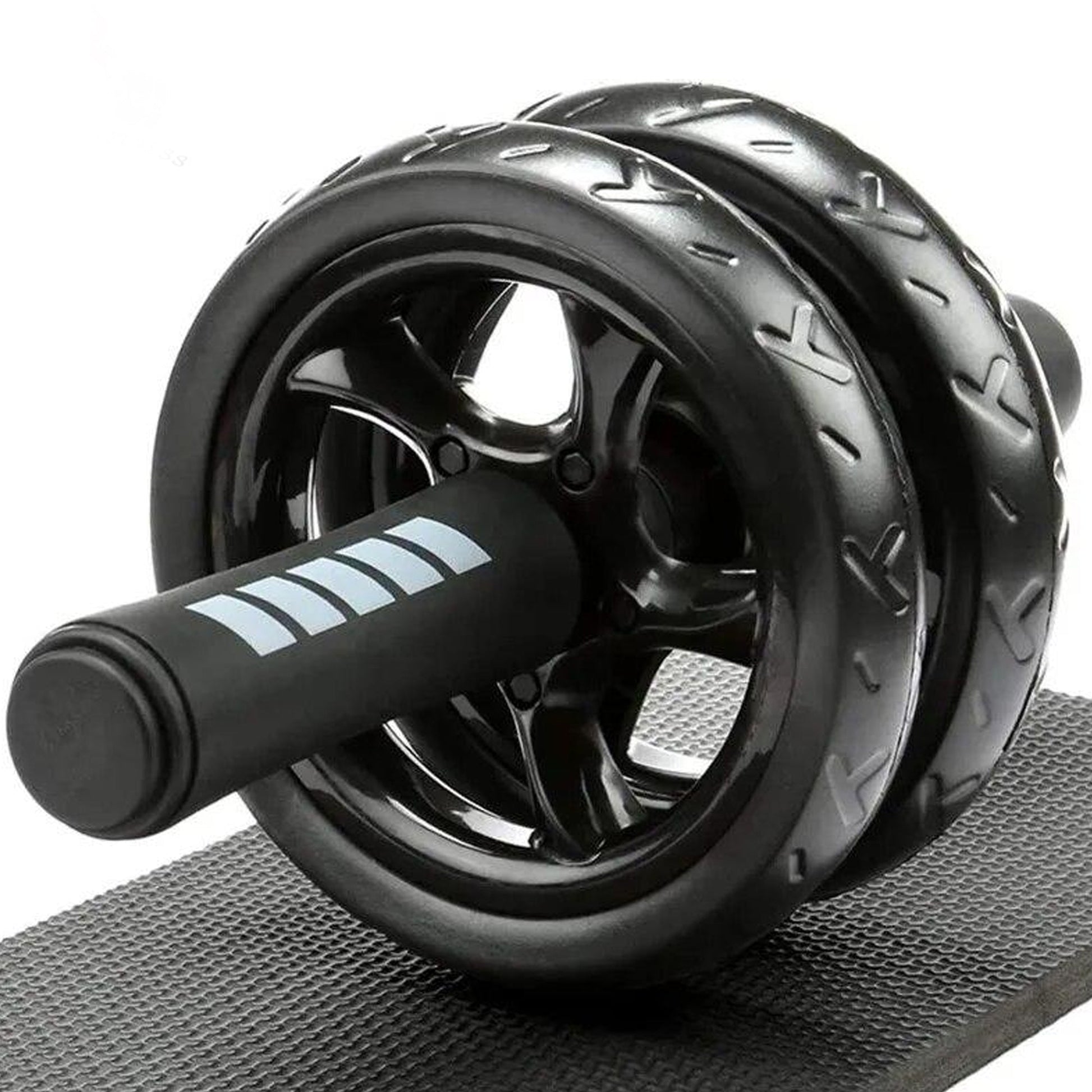 Dual-Wheel Ab Roller with Comfort Foam Grips & Cushioned Knee Pad – Home Gym Core Trainer for Abs, Obliques, and Back – Compact Fitness Gear
