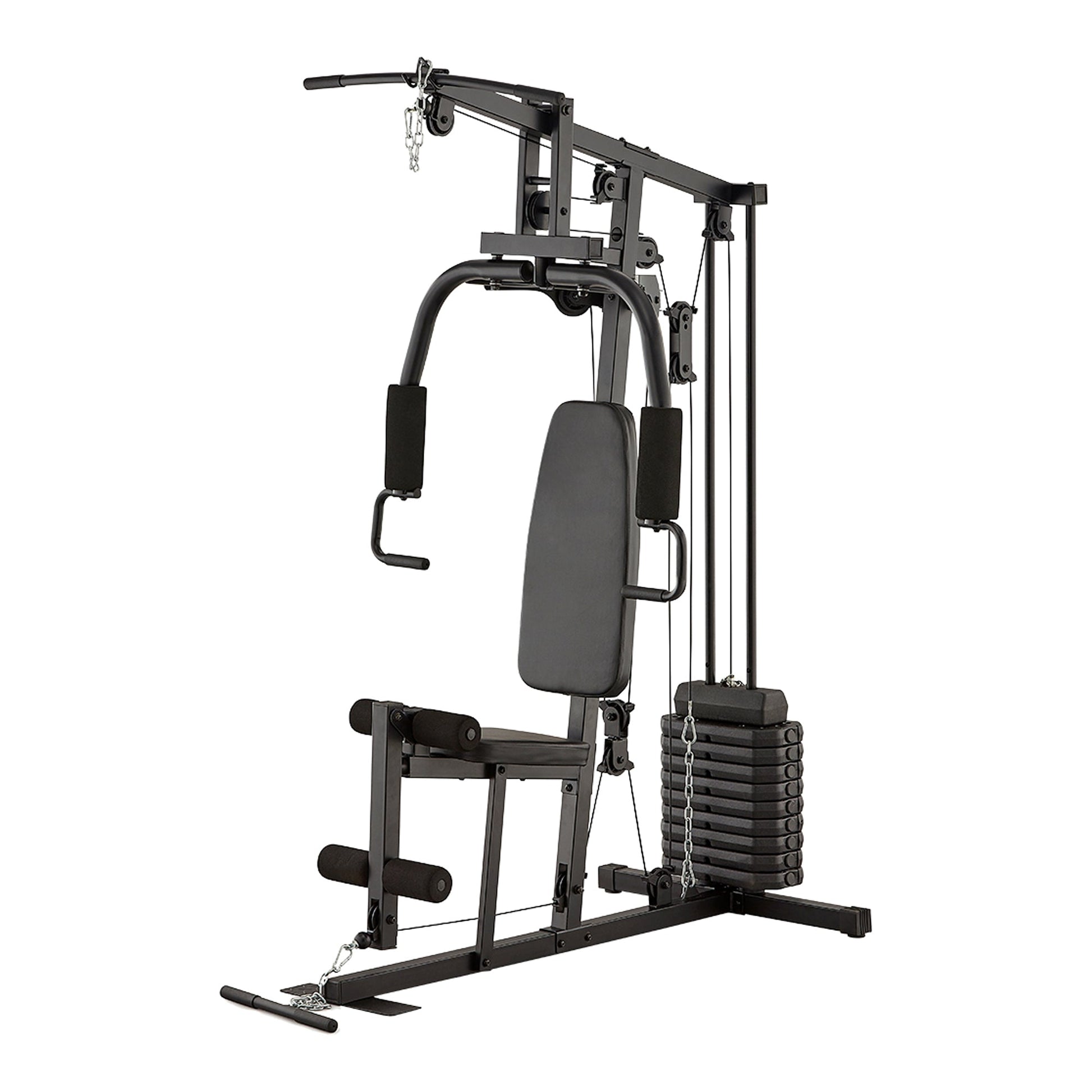Total Home Gym Station – Steel Multi Gym with 45kg/66kg Stack, Cushioned Seat, Quiet Pulleys – Full‑Body Training for Garage or Apartment Gyms