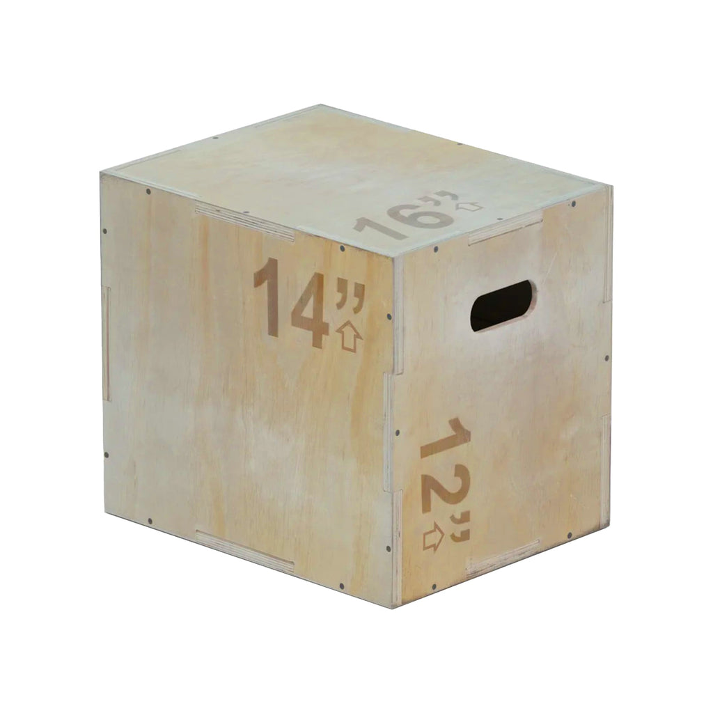 Multi-Height Wooden Plyometric Box – 3-in-1 Plywood Step with Non-Slip Coating for Strength, Agility & HIIT – Compact for Home Gym Training