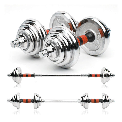 20 kg Adjustable Dumbbell & Barbell Combo – Steel Handles, Cast-Iron Plates, Compact Weight Set for Home Gym Strength Training