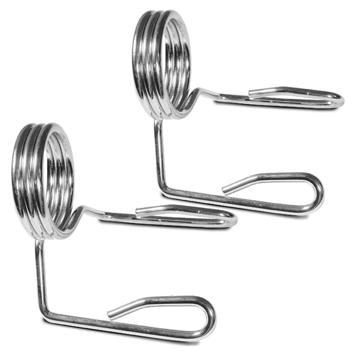 2″ Olympic Barbell Spring Clips – Chrome-Plated Steel Collars for 50 mm Bars, Quick-Lock Weight Securing for Home Gym Workouts & Strength Training