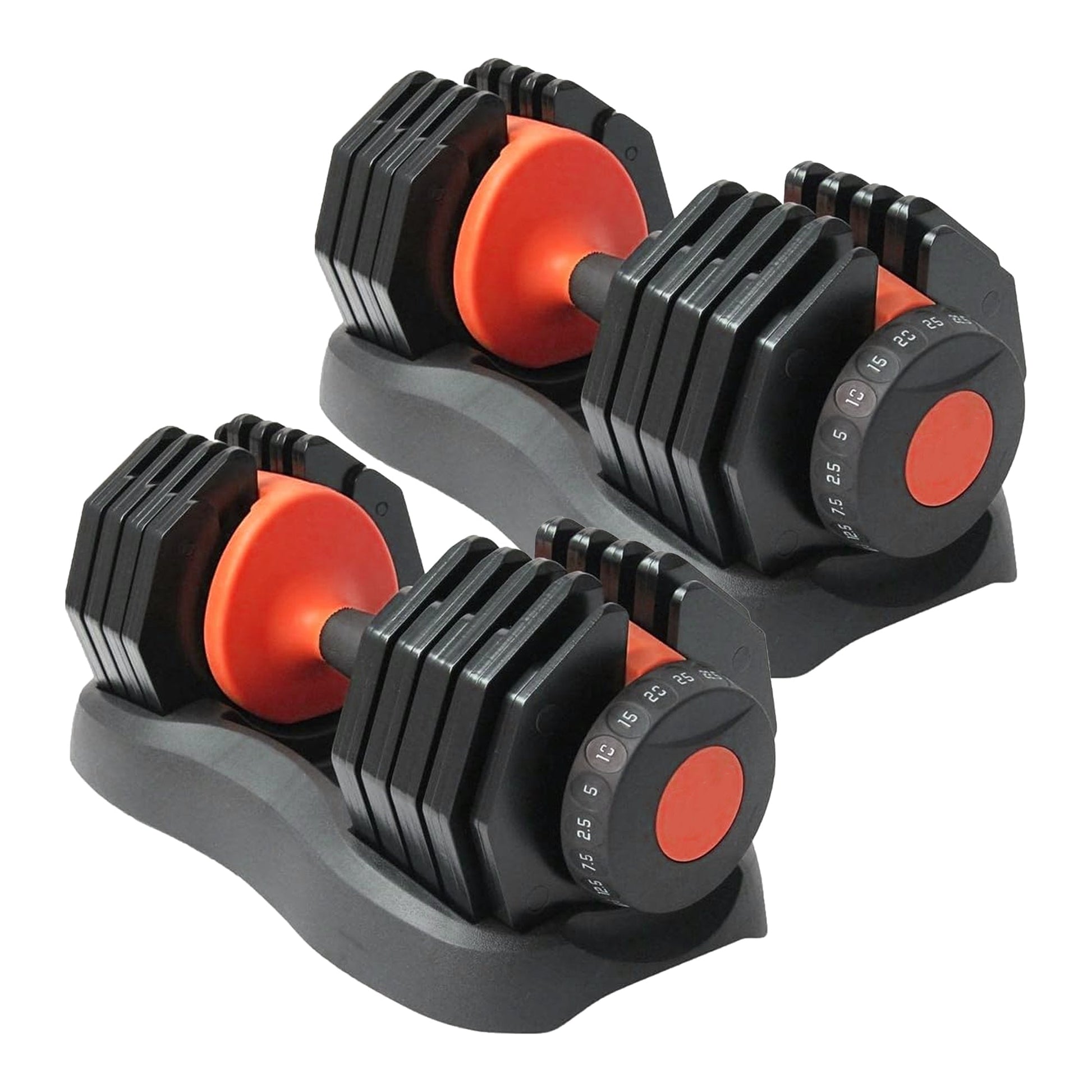 Compact 25 kg Adjustable Dumbbells – Neoprene-Coated 10-in-1 Set with Quick Switch Dial & Safety Lock for Strength Training in Home Gyms