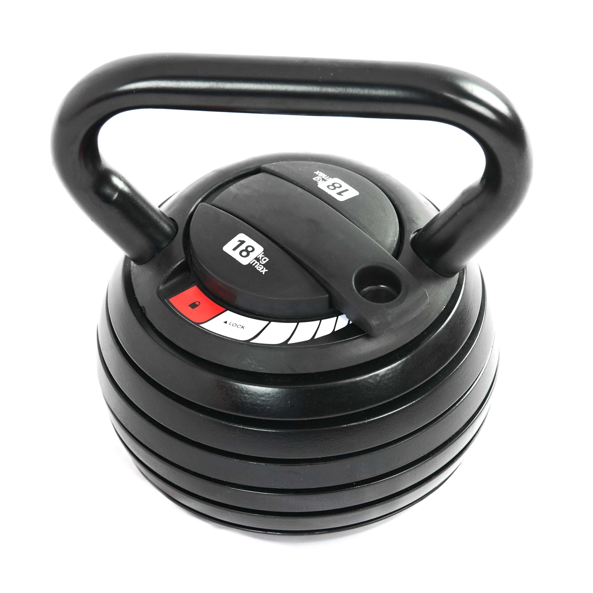 Professional 18kg Adjustable Kettlebell – Fast Weight Change System, Powder-Coated Steel, and Ergonomic Grip for Total Body Training at Home