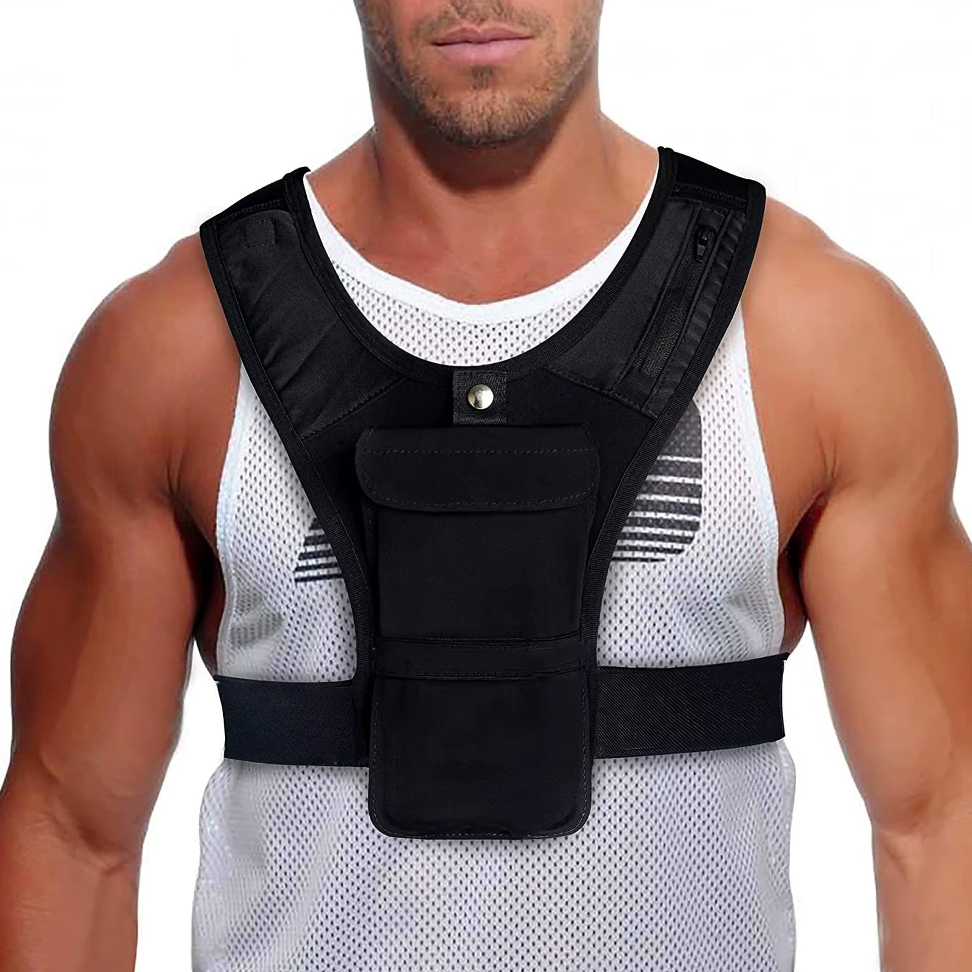 Lightweight Reflective Running Hydration Vest with Phone Holder & Adjustable Straps – Hi‑Vis Safety, 5 Pockets for Long‑Run Comfort