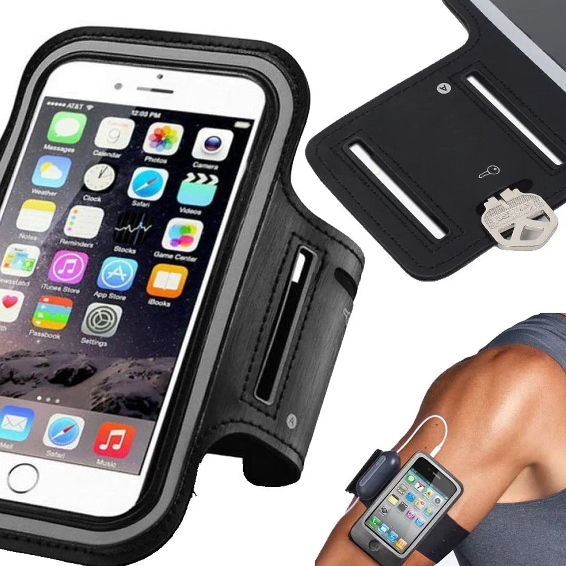 Waterproof Reflective Running Phone Armband – Elastic Fit, Touchscreen Access, Fits Phones up to 7″ for Home Gym & Outdoor Fitness
