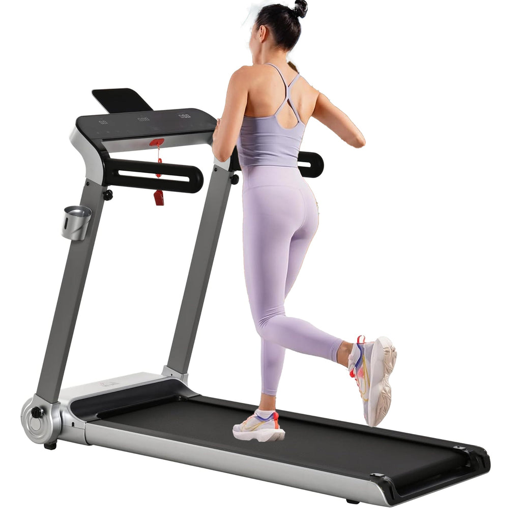 Compact Folding Treadmill – 14 km/h Powerful Motor, Shock‑Absorbent Belt, LED Display – Foldable Home & Office Running Pad for Small Spaces