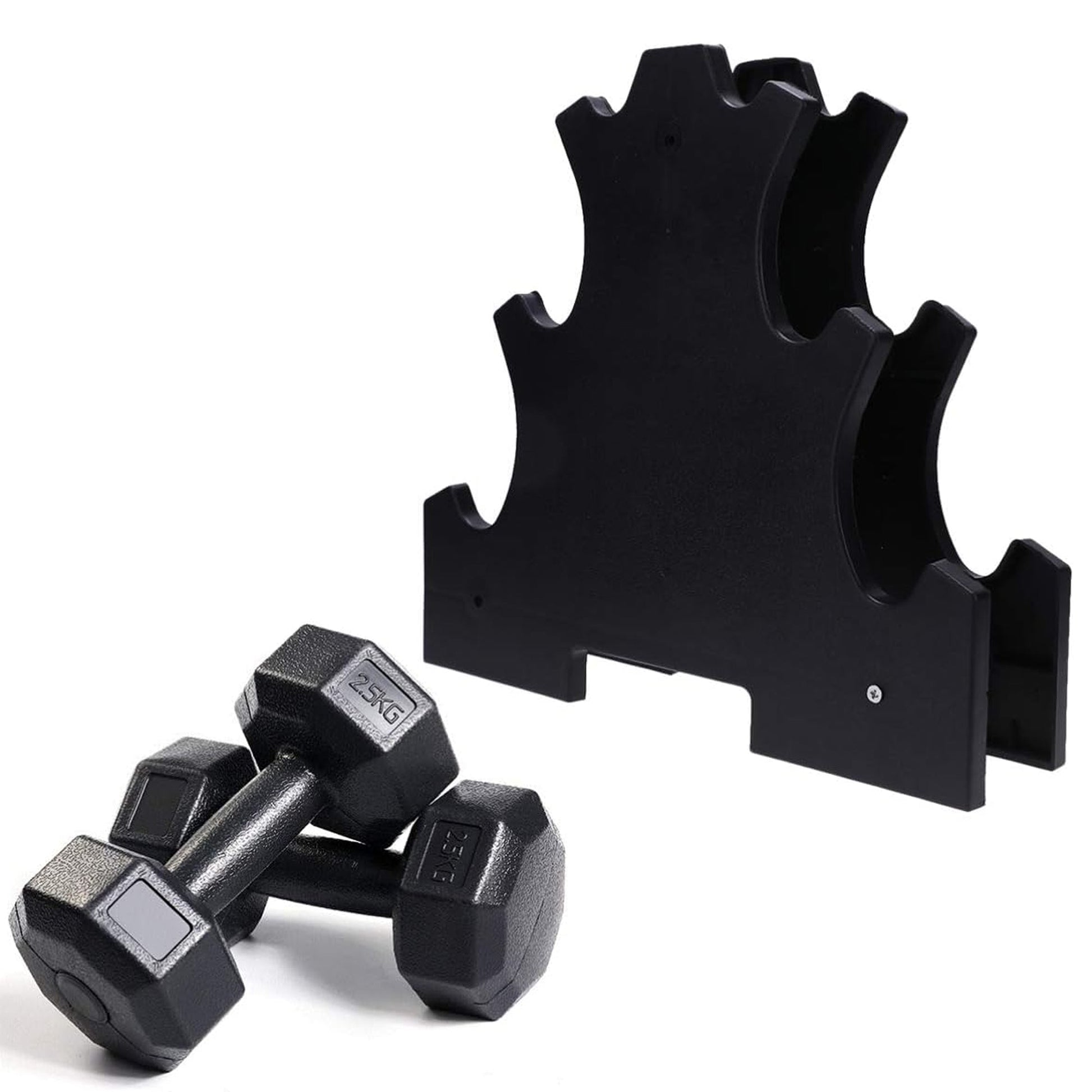 Heavy Duty Neoprene Dumbbell Tree Rack Stand – 3/5 Tier Vertical Storage for Neoprene Weights | Compact Dumbbell Holder for Home Gym & Studio