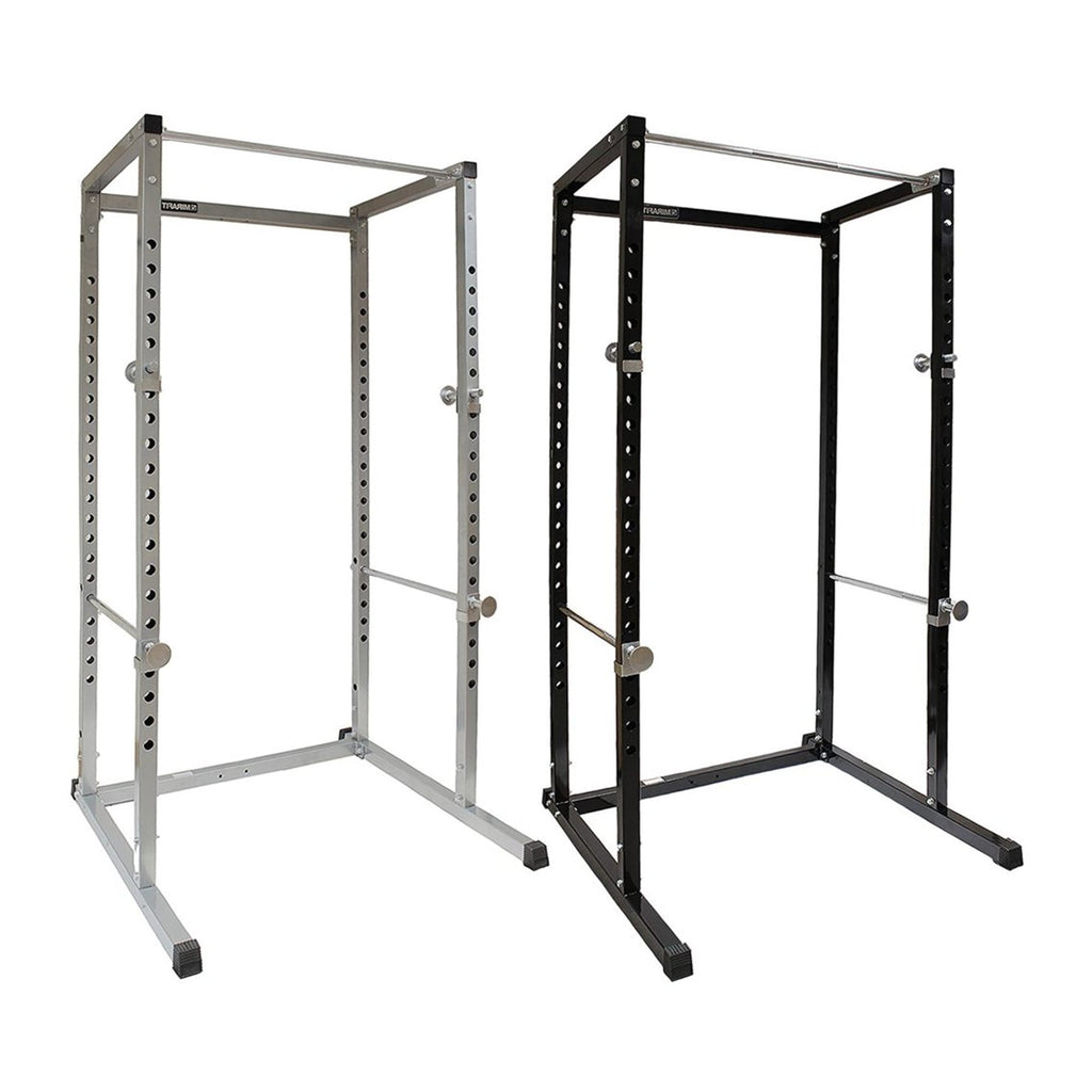 Power Rack with Pull-Up Bar & Safety Spotters – Adjustable Steel Squat Cage for Strength Training, Weight Lifting, and Home Gym Workouts