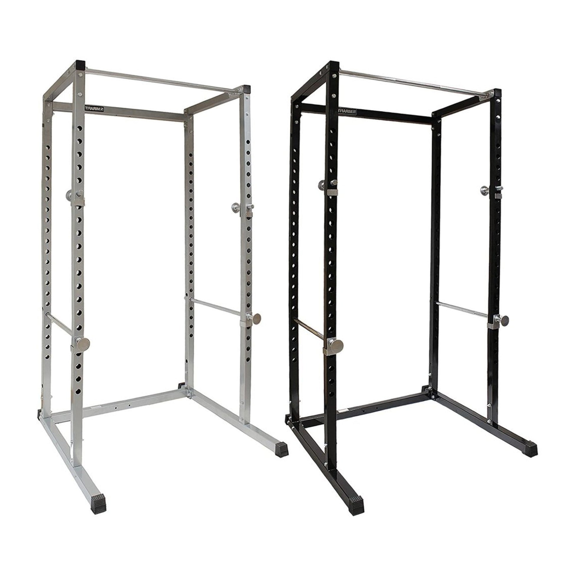 Power Rack with Pull-Up Bar & Safety Spotters – Adjustable Steel Squat Cage for Strength Training, Weight Lifting, and Home Gym Workouts
