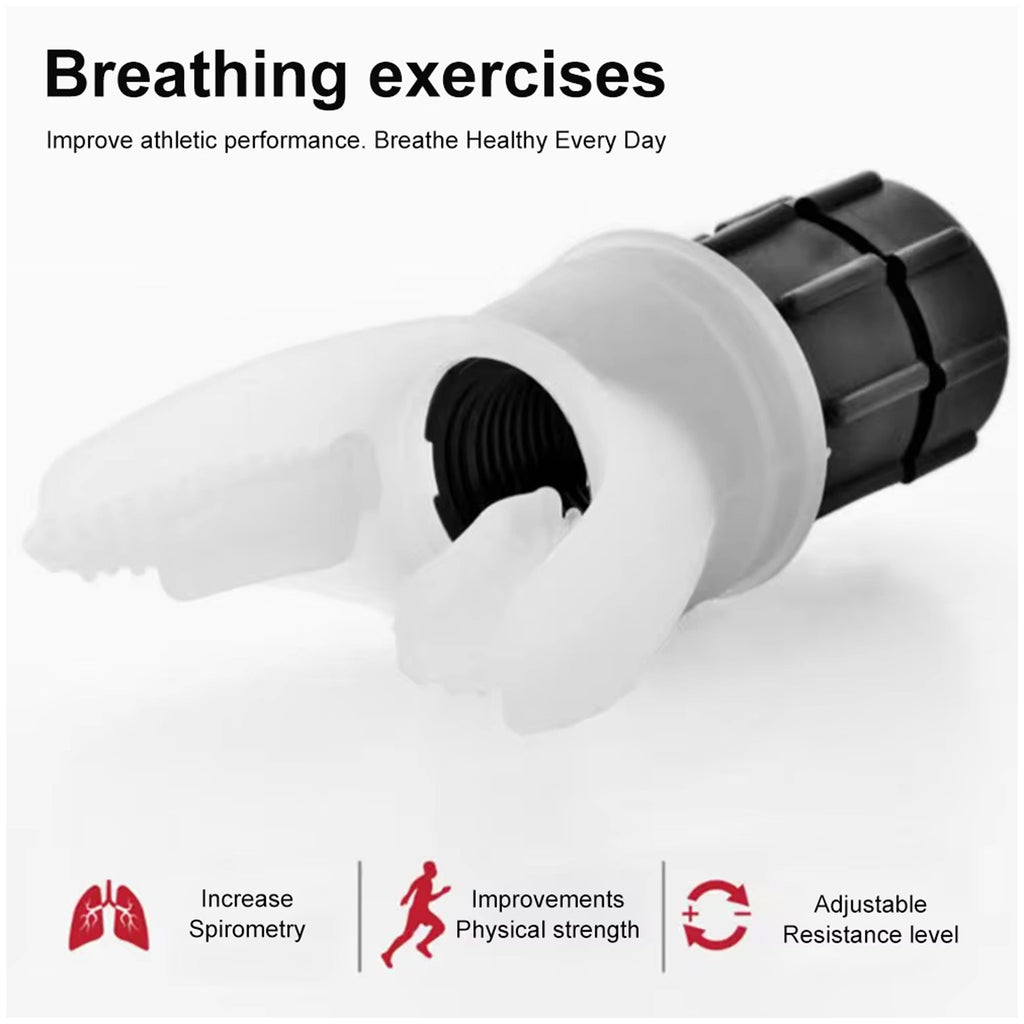 Portable Breath Trainer Lung Exerciser – Medical‑Grade Silicone & ABS, Adjustable Resistance Dial, Strengthens Respiratory Muscles – Home Fitness & Travel