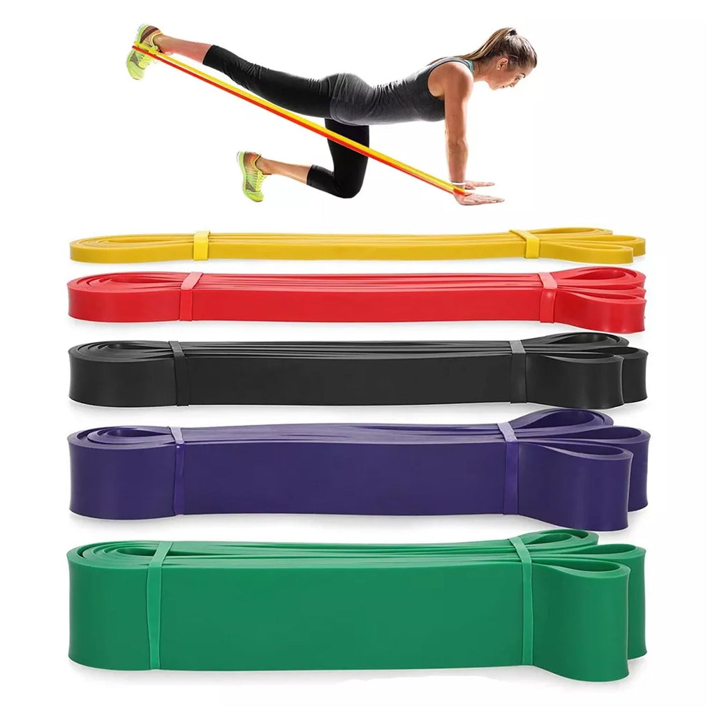 Home Gym Resistance Band Set – 5 Tension Levels, Durable Latex Bands with Handles for Strength Training, Pull-Up Support & Flexibility Work