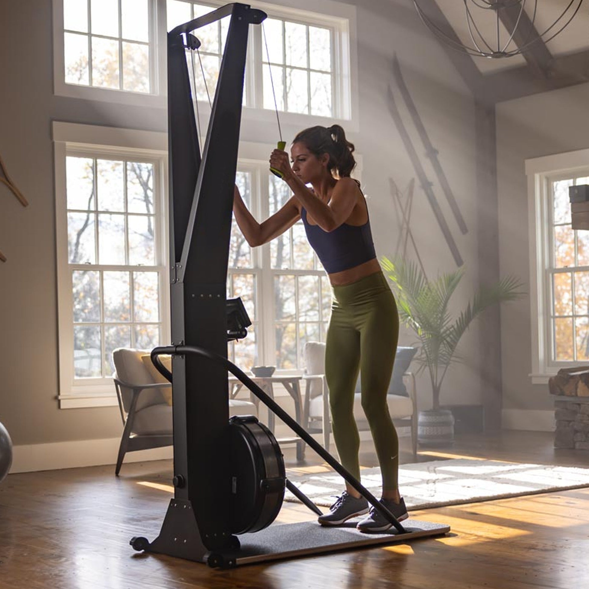 Home Ski Cross Trainer – LED Display Indoor Cardio Machine for Strength & Endurance – Ergonomic, Low-Impact Fitness Equipment for Home Gym
