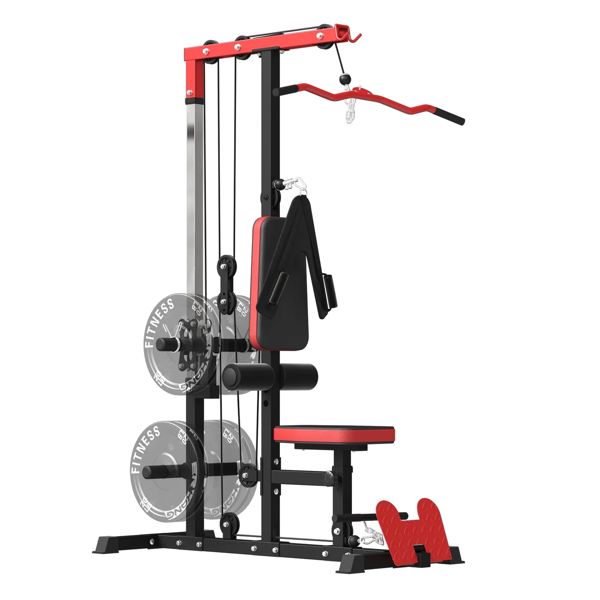 Full-Body Cable Pulley Machine – Adjustable Lat Pulldown & Low Row System with Compact Frame for Home Gym Strength Workouts