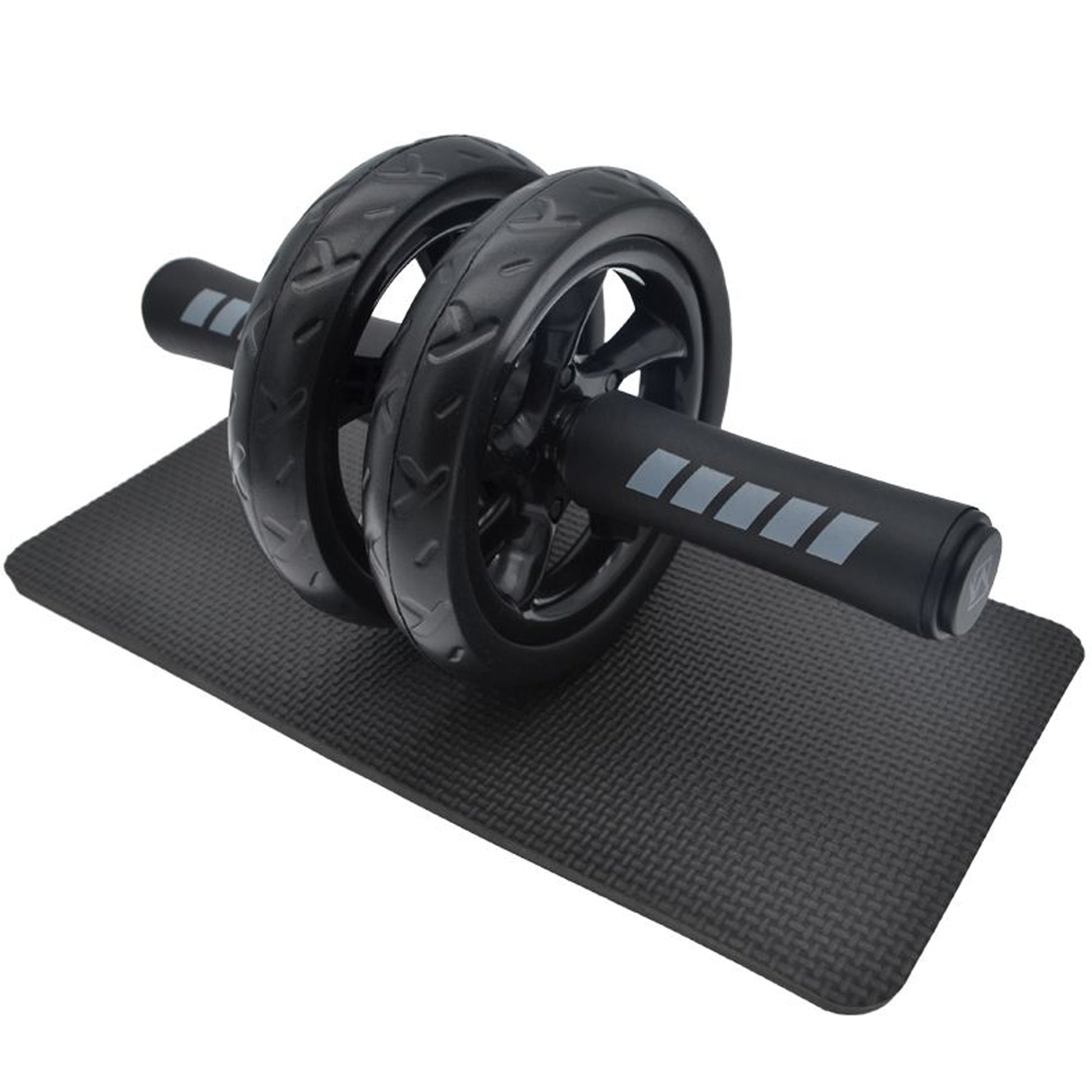Dual-Wheel Ab Roller with Comfort Foam Grips & Cushioned Knee Pad – Home Gym Core Trainer for Abs, Obliques, and Back – Compact Fitness Gear