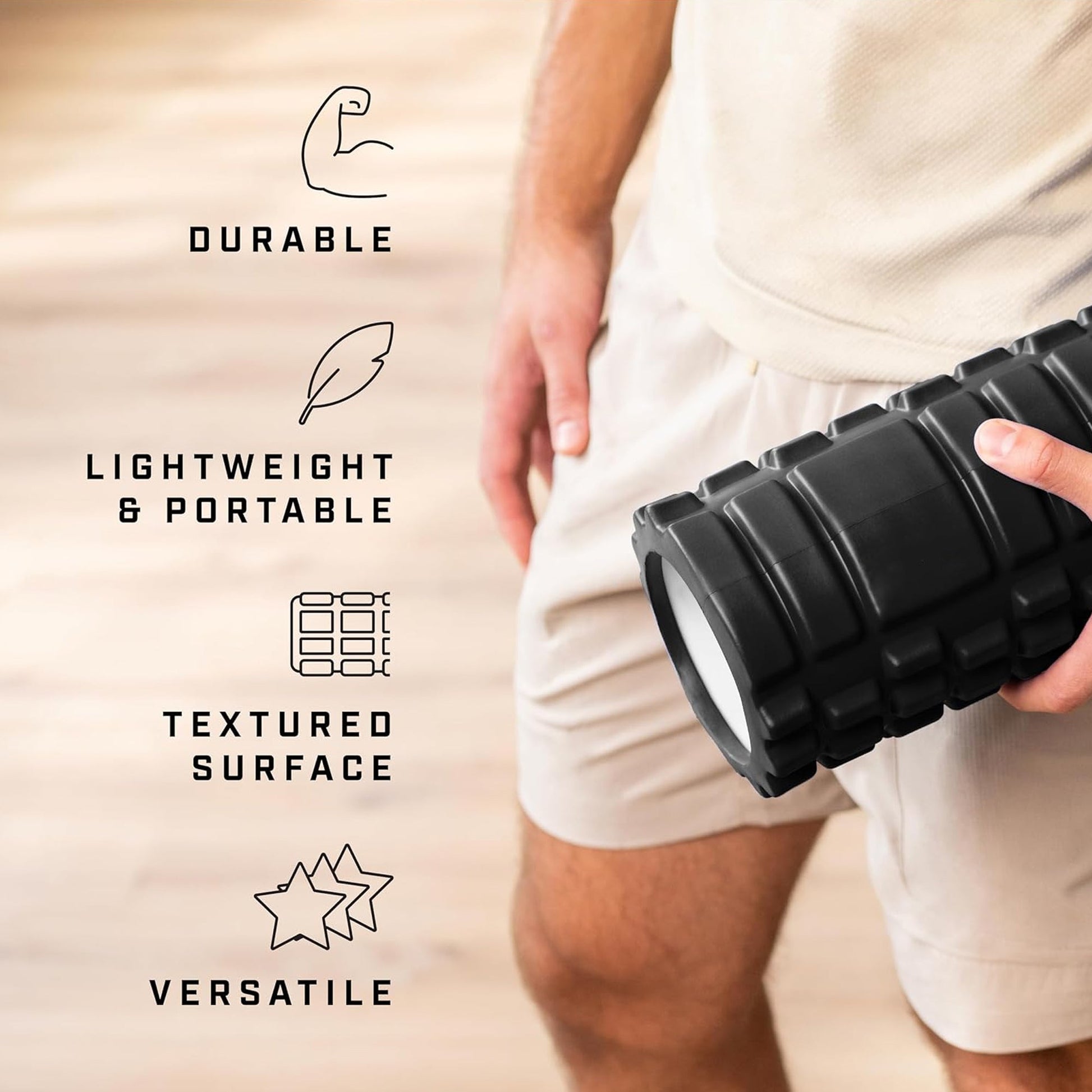 Foam Massage Roller | Lightweight EVA Foam Roller for Deep Tissue Muscle Massage & Recovery