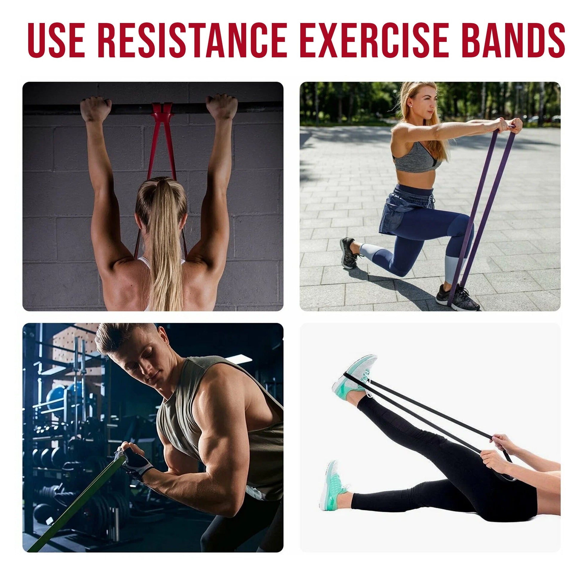 Home Gym Resistance Band Set – 5 Tension Levels, Durable Latex Bands with Handles for Strength Training, Pull-Up Support & Flexibility Work