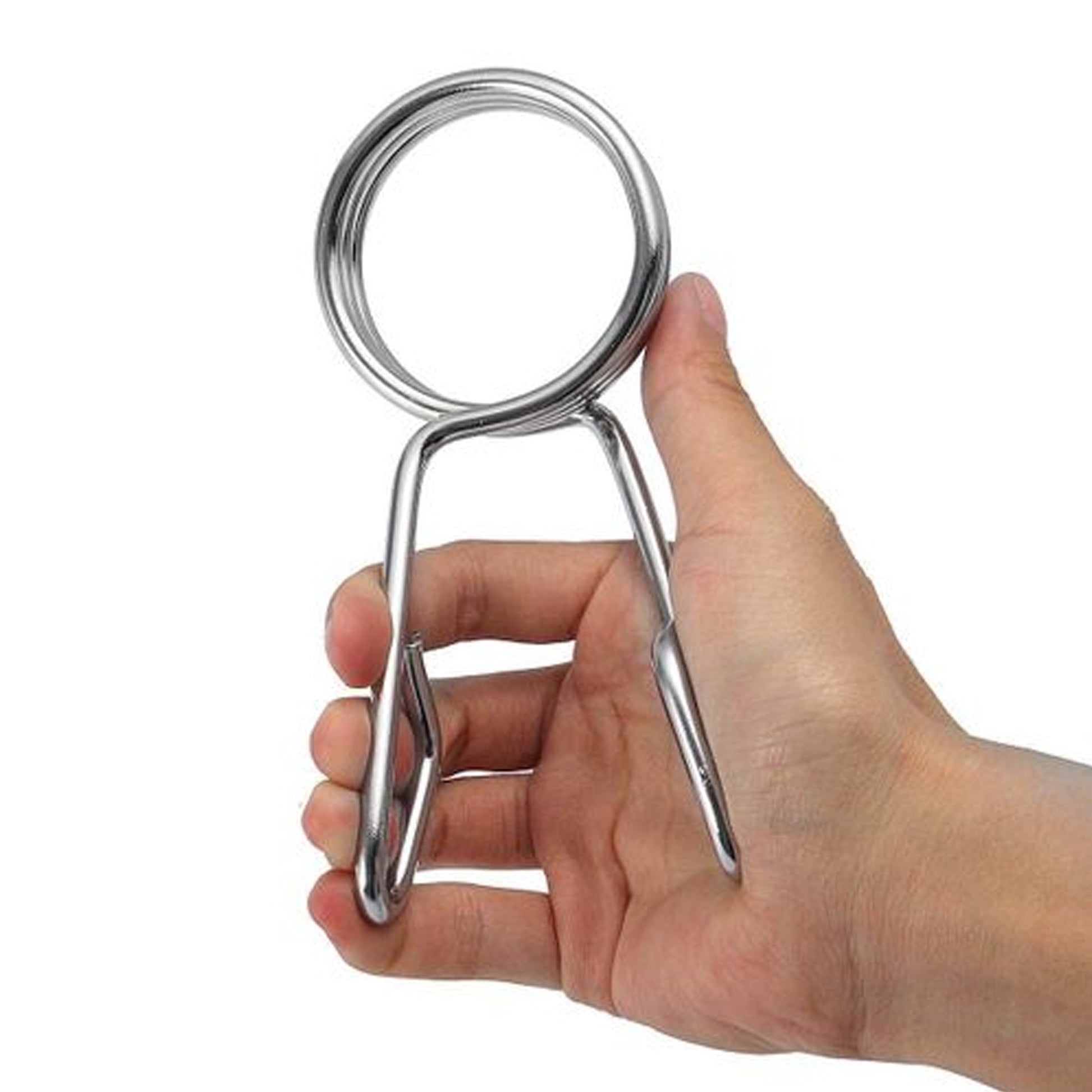 2″ Olympic Barbell Spring Clips – Chrome-Plated Steel Collars for 50 mm Bars, Quick-Lock Weight Securing for Home Gym Workouts & Strength Training