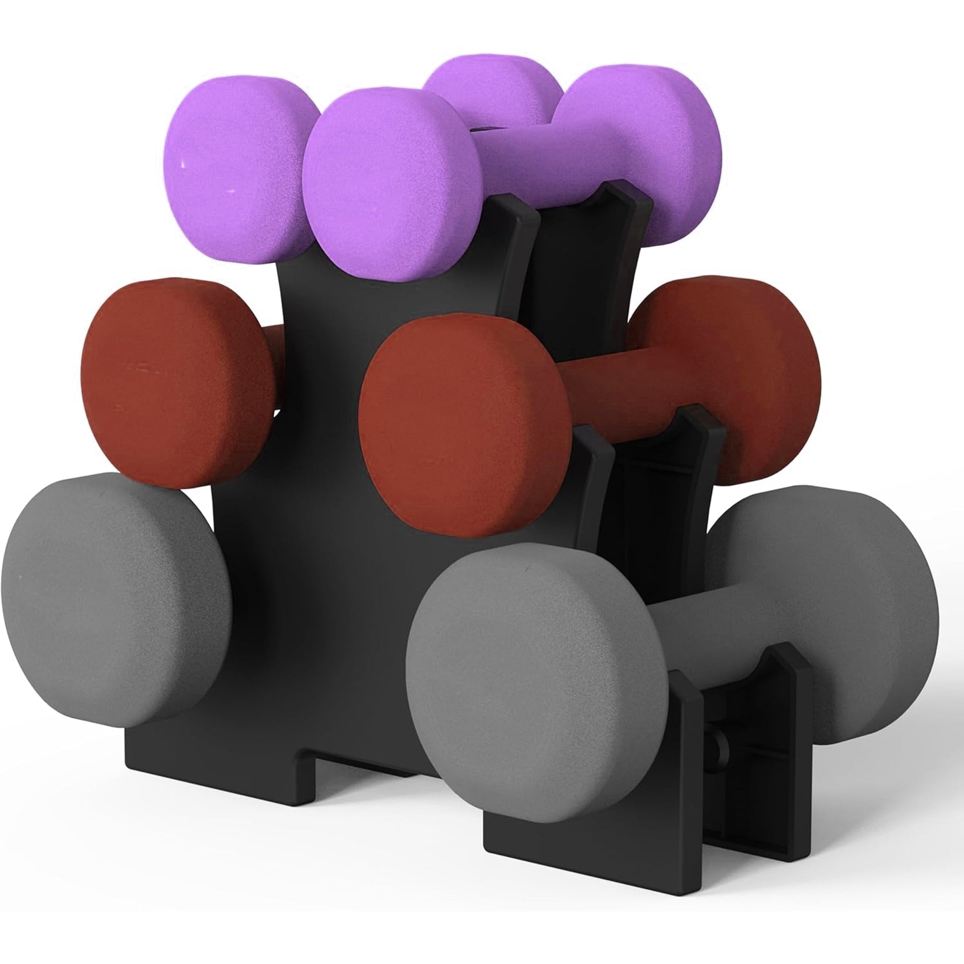 Heavy Duty Neoprene Dumbbell Tree Rack Stand – 3/5 Tier Vertical Storage for Neoprene Weights | Compact Dumbbell Holder for Home Gym & Studio