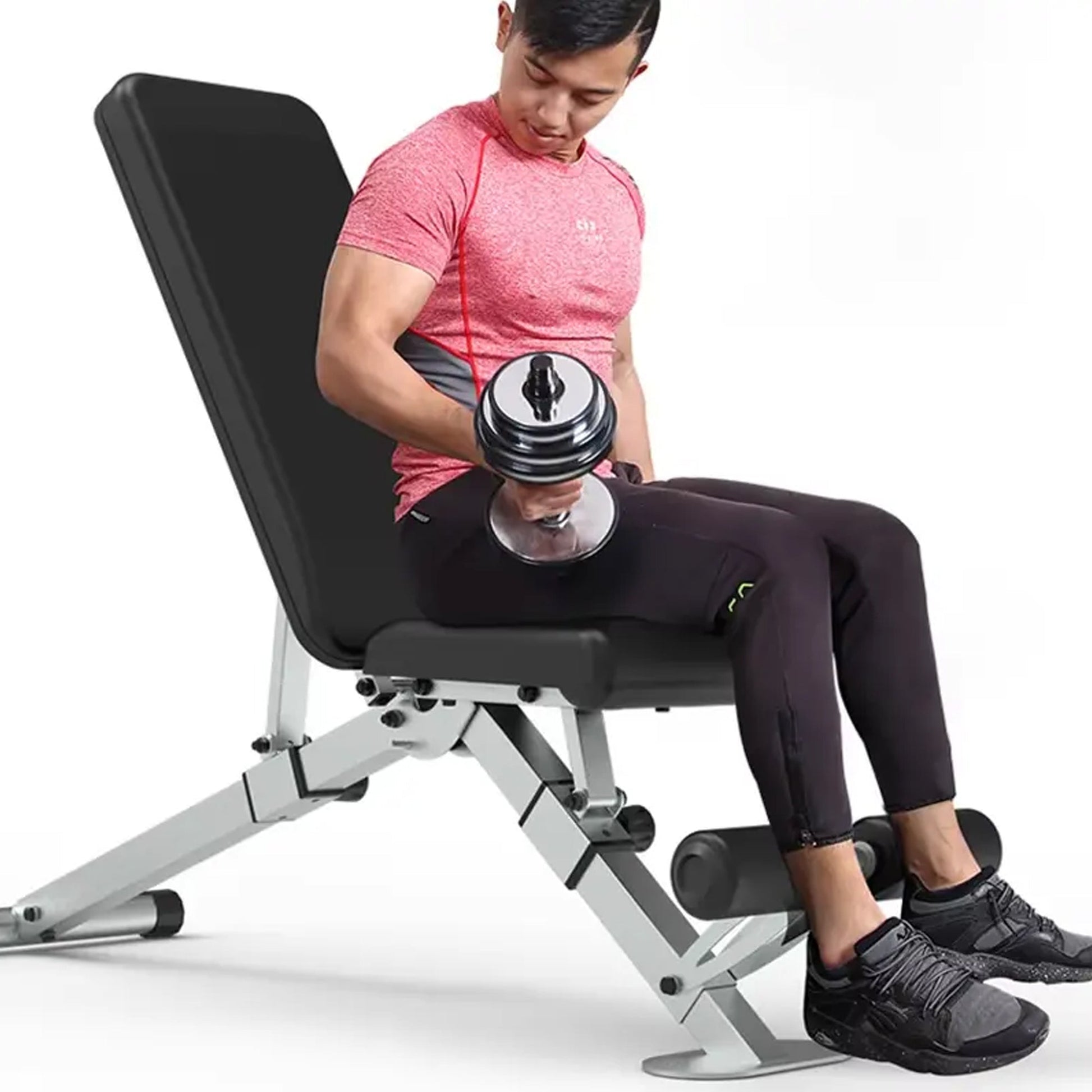 Premium Multi-Angle Weight Bench with Dip Station – Steel Frame, Foam Padding & Foldable Design for Strength Training in Compact Home Gym Environments